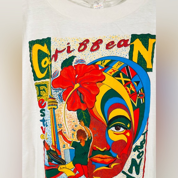 VTG Caribbean Music Festival Toronto Canada Cultures Ashley Artwork T Shirt Sz M - Picture 10 of 14